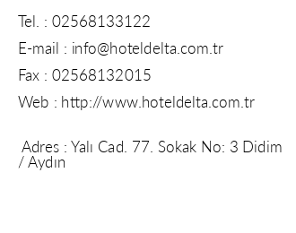 Delta Hotel Didim iletiim bilgileri